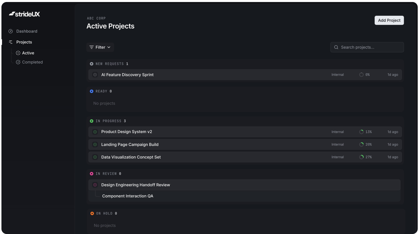 strideUX active projects